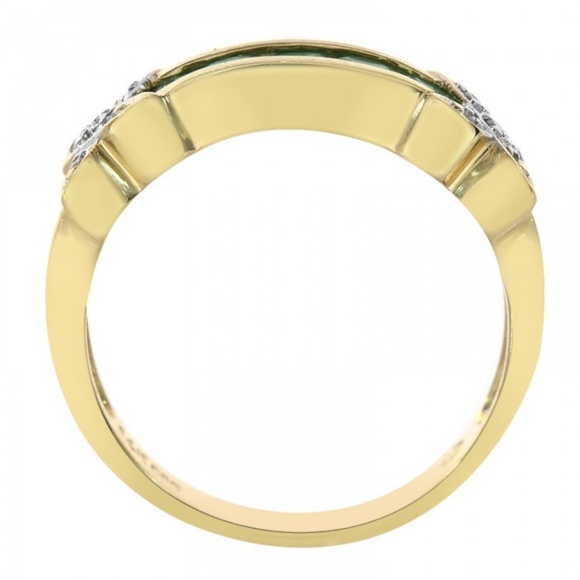 0.45 Ct Emerald & 0.06 Carat Diamond Vintage Ring - Picture 3 of 3